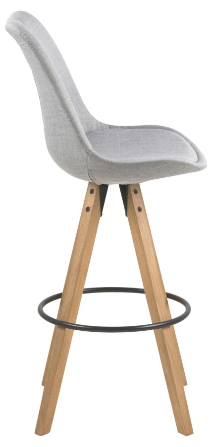 ACT NORDIC Dima barstol, m. rygln, fodsttte og lynls - lysegr stof og natur gummitr