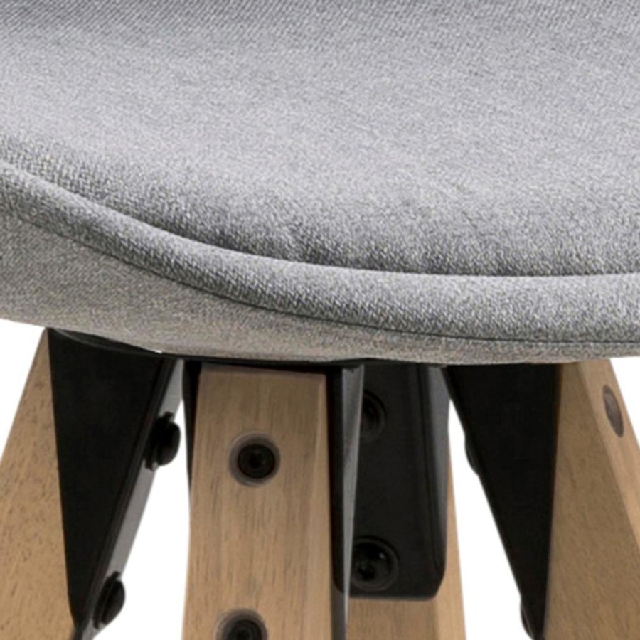 ACT NORDIC Dima barstol, m. rygln, fodsttte og lynls - lysegr stof og natur gummitr