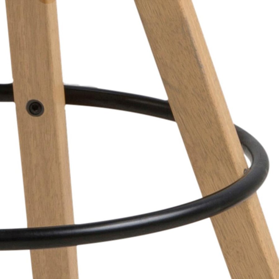 ACT NORDIC Dima barstol, m. rygln, fodsttte og lynls - lysegr stof og natur gummitr