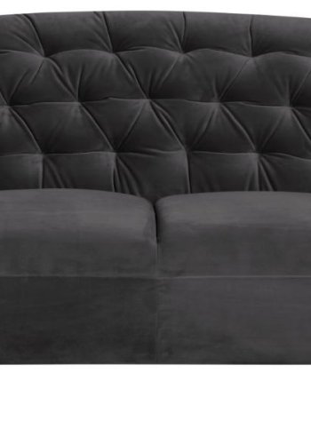 ACT NORDIC Ria 2 pers. sofa, m. indsyninger - mrkegr stof og sort gummitr