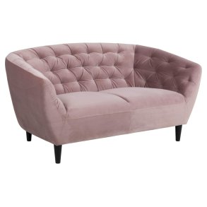 ACT NORDIC Ria 2 pers. sofa, m. indsyninger - dusty rose stof og sort gummitr