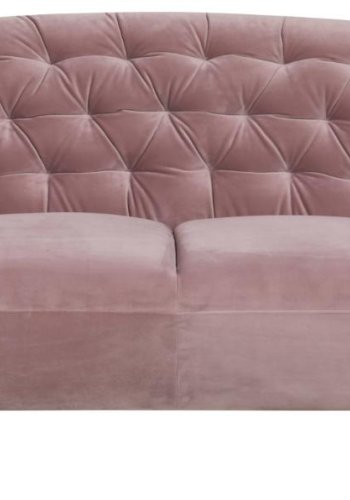 ACT NORDIC Ria 2 pers. sofa, m. indsyninger - dusty rose stof og sort gummitr