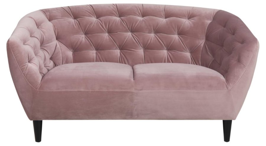 ACT NORDIC Ria 2 pers. sofa, m. indsyninger - dusty rose stof og sort gummitr