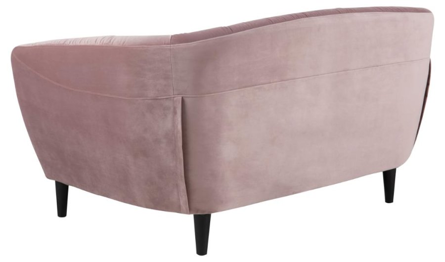 ACT NORDIC Ria 2 pers. sofa, m. indsyninger - dusty rose stof og sort gummitr