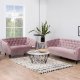 ACT NORDIC Ria 2 pers. sofa, m. indsyninger - dusty rose stof og sort gummitr
