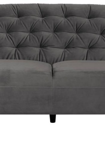 ACT NORDIC Ria 3 pers. sofa, m. indsyninger - mrkegr stof og sort gummitr