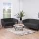 ACT NORDIC Ria 3 pers. sofa, m. indsyninger - mrkegr stof og sort gummitr
