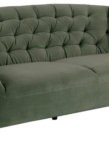 ACT NORDIC Ria 3 pers. sofa, m. indsyninger - skovgrn stof og sort gummitr