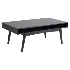 ACT NORDIC Marte sofabord, m. 1 bent rum, rektangulr - sort egefinér og sort egetr (130x70)