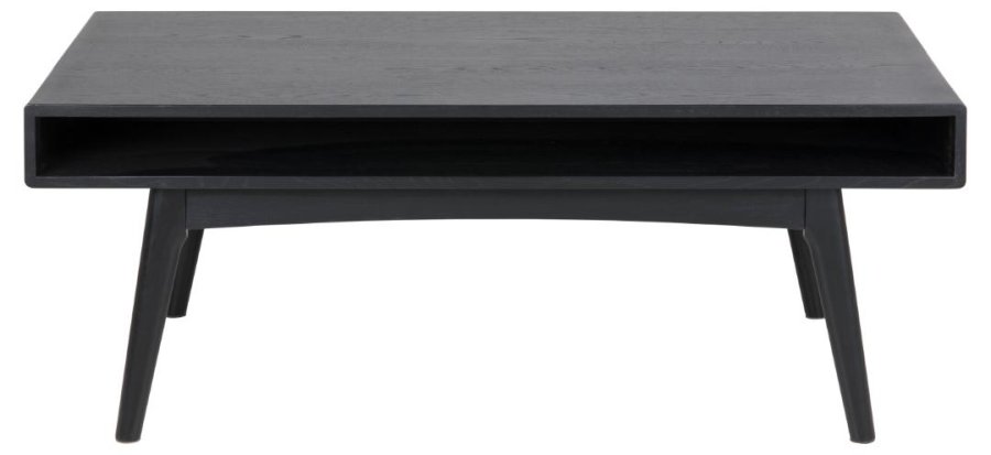 ACT NORDIC Marte sofabord, m. 1 bent rum, rektangulr - sort egefinér og sort egetr (130x70)