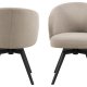 ACT NORDIC Darlene spisebordsstol, m. armln, drejefunktion, retur drej - beige stof og sort stl