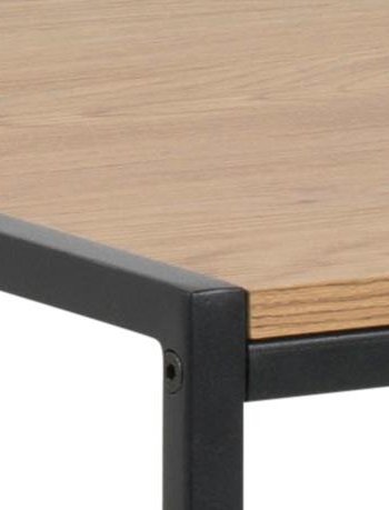 ACT NORDIC Seaford skrivebord, rektangulr - natur vild eg ru papir og sort stl (100x45)