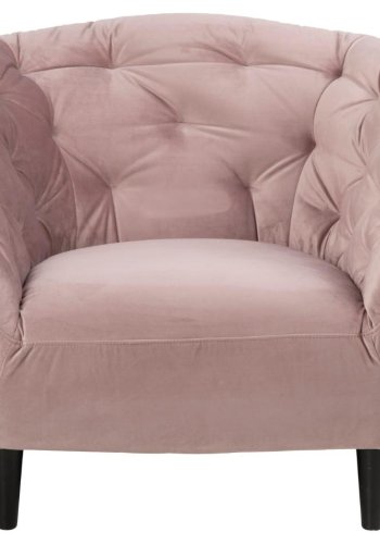 ACT NORDIC Ria lnestol, m. armln og indsyninger - dusty rose stof og sort gummitr