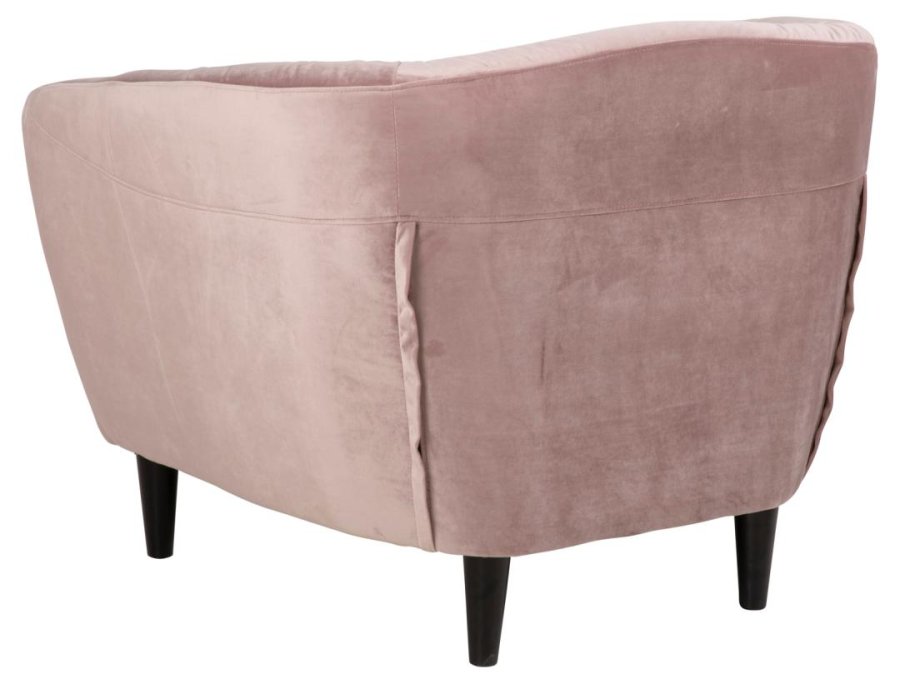 ACT NORDIC Ria lnestol, m. armln og indsyninger - dusty rose stof og sort gummitr