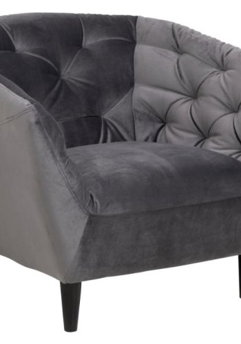 ACT NORDIC Ria lnestol, m. armln og indsyninger - mrkegr stof og sort gummitr