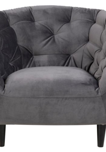 ACT NORDIC Ria lnestol, m. armln og indsyninger - mrkegr stof og sort gummitr