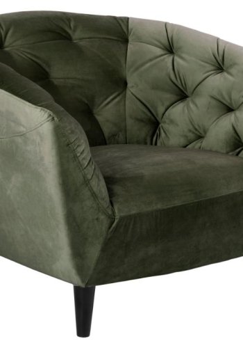 ACT NORDIC Ria lnestol, m. armln og indsyninger - skovgrn stof og sort gummitr