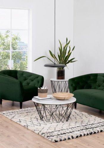 ACT NORDIC Ria lnestol, m. armln og indsyninger - skovgrn stof og sort gummitr