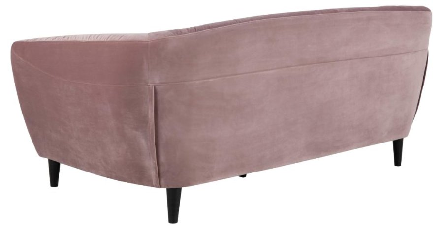 ACT NORDIC Ria 3 pers. sofa, m. indsyninger - dusty rose stof og sort gummitr