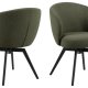 ACT NORDIC Darlene spisebordsstol, m. armln, drejefunktion, retur drej - grn stof og sort stl