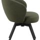 ACT NORDIC Darlene spisebordsstol, m. armln, drejefunktion, retur drej - grn stof og sort stl