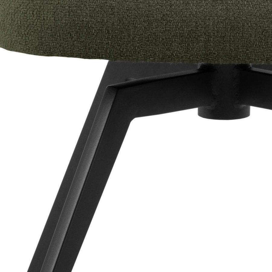 ACT NORDIC Darlene spisebordsstol, m. armln, drejefunktion, retur drej - grn stof og sort stl