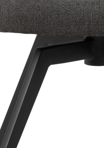 ACT NORDIC Darlene spisebordsstol, m. armln, drejefunktion, retur drej - gr stof og sort stl