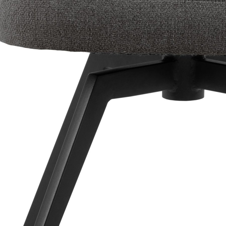 ACT NORDIC Darlene spisebordsstol, m. armln, drejefunktion, retur drej - gr stof og sort stl