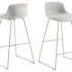 ACT NORDIC Tina barstol, m. rygln og fodsttte - hvid PU/polypropylen og hvid stl