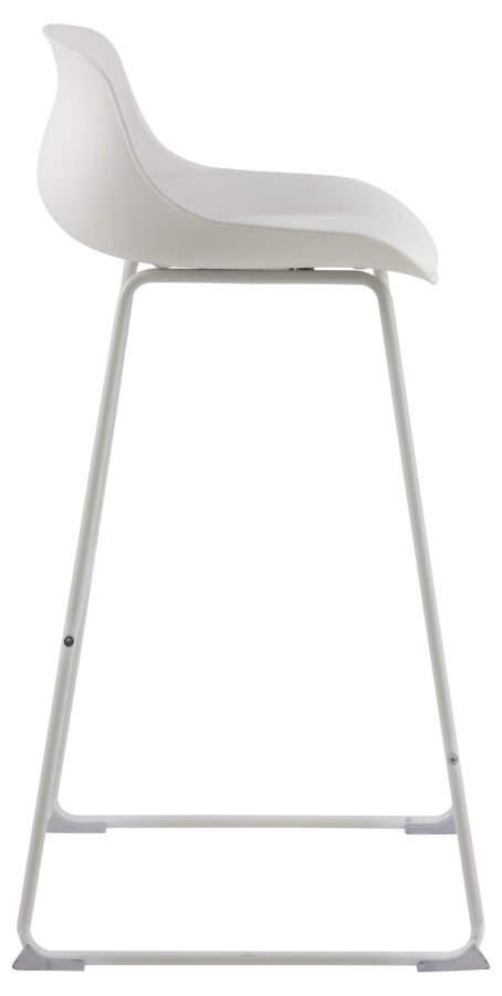 ACT NORDIC Tina barstol, m. rygln og fodsttte - hvid PU/polypropylen og hvid stl