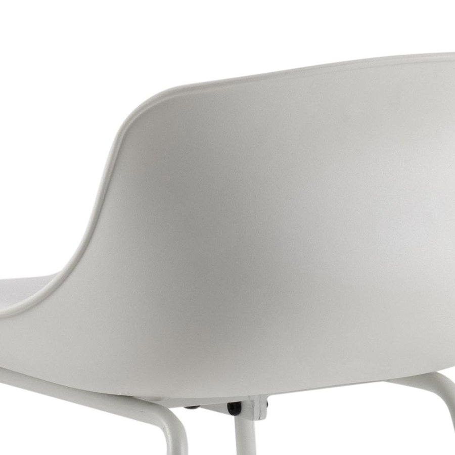 ACT NORDIC Tina barstol, m. rygln og fodsttte - hvid PU/polypropylen og hvid stl