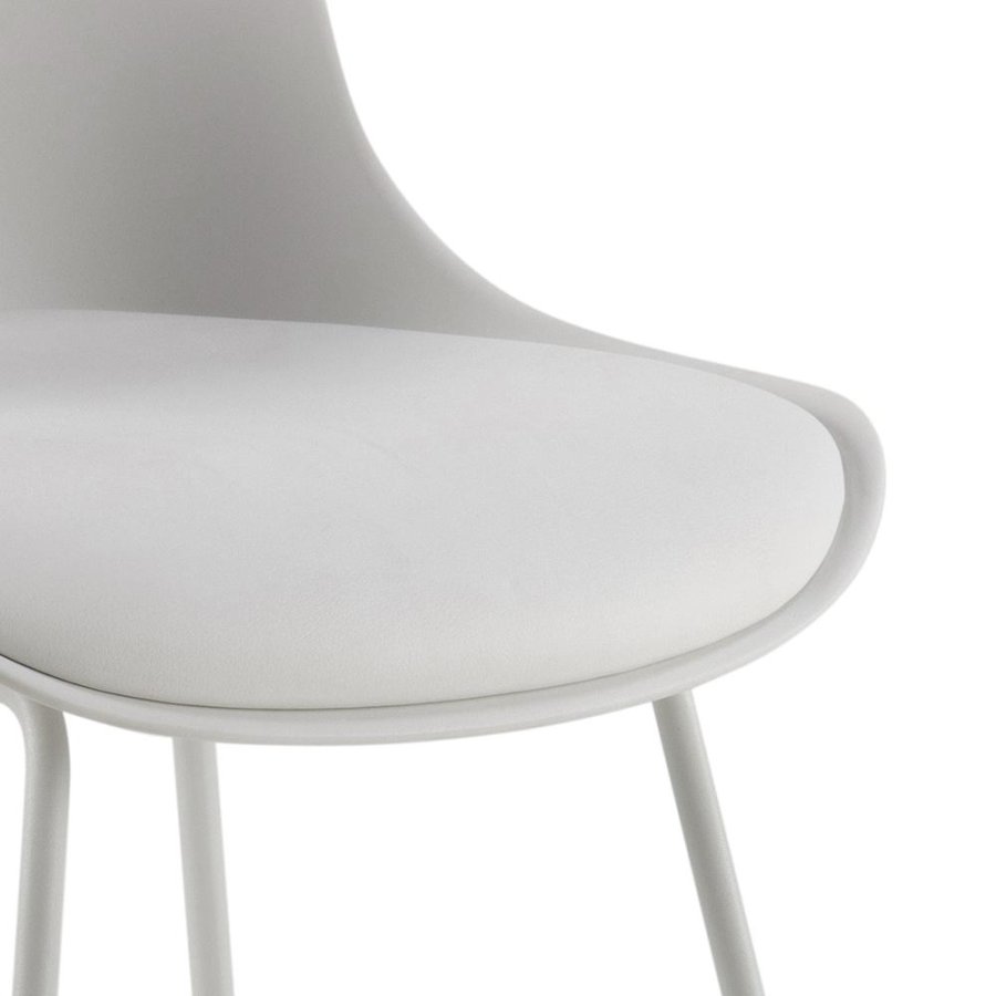 ACT NORDIC Tina barstol, m. rygln og fodsttte - hvid PU/polypropylen og hvid stl