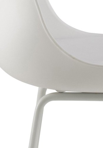 ACT NORDIC Tina barstol, m. rygln og fodsttte - hvid PU/polypropylen og hvid stl