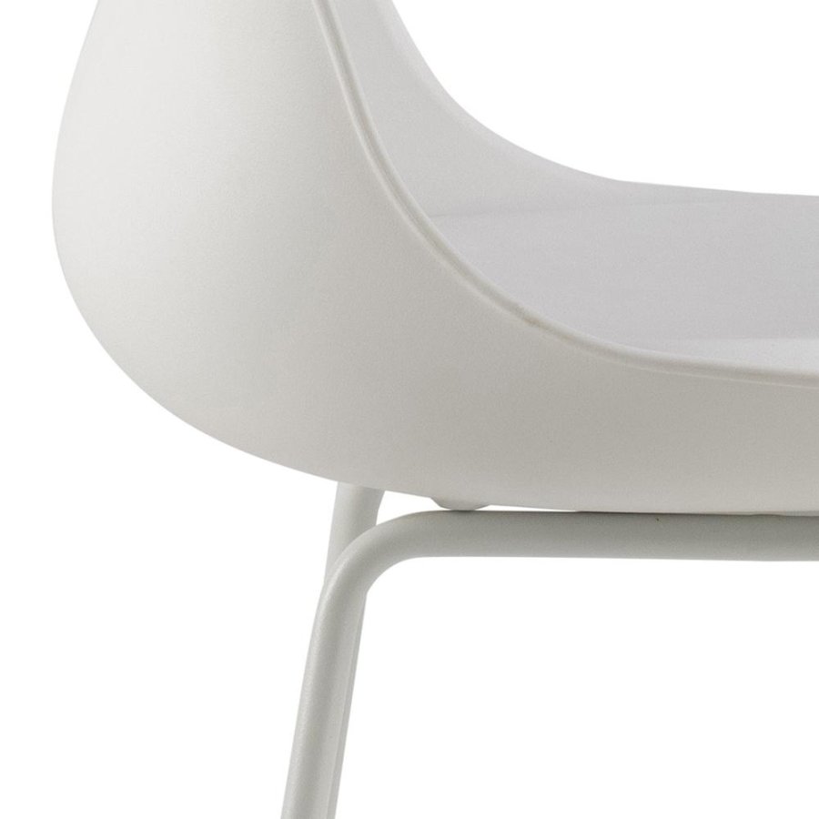 ACT NORDIC Tina barstol, m. rygln og fodsttte - hvid PU/polypropylen og hvid stl