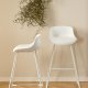 ACT NORDIC Tina barstol, m. rygln og fodsttte - hvid PU/polypropylen og hvid stl