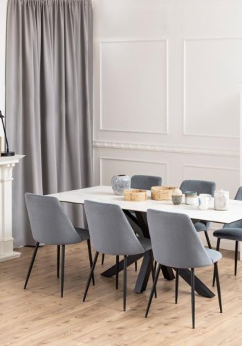 ACT NORDIC Ines spisebordsstol - gr stof og sort stl