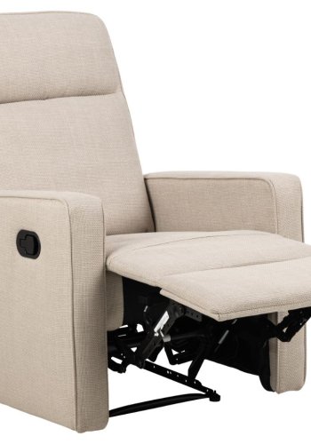 ACT NORDIC Asila recliner lnestol, manuel, m. armln og posefjedre - beige stof og sort stl