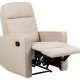 ACT NORDIC Asila recliner lnestol, manuel, m. armln og posefjedre - beige stof og sort stl
