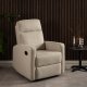 ACT NORDIC Asila recliner lnestol, manuel, m. armln og posefjedre - beige stof og sort stl