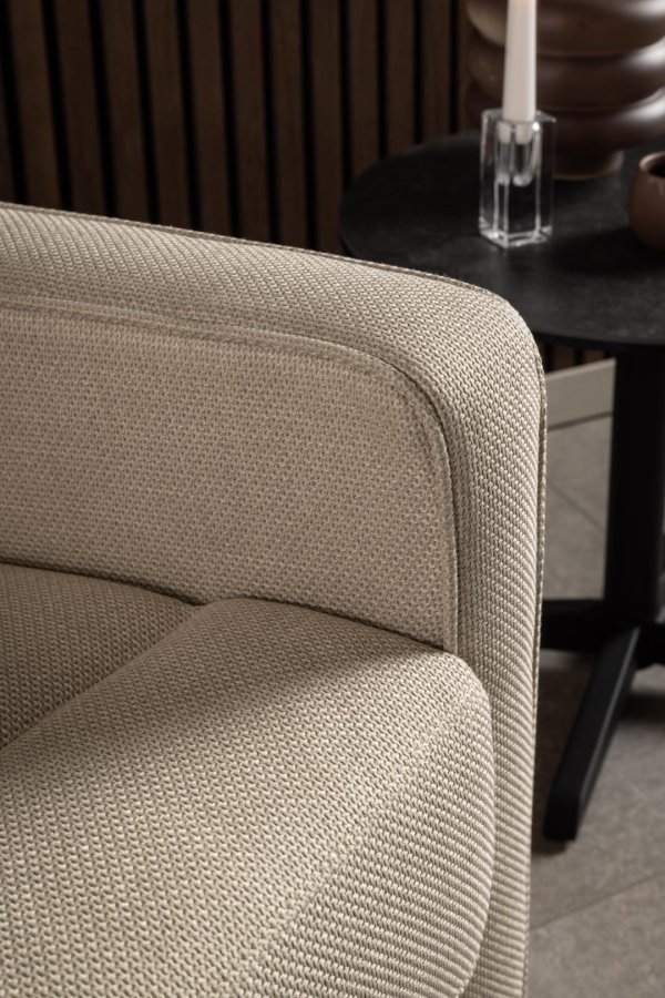 ACT NORDIC Asila recliner lnestol, manuel, m. armln og posefjedre - beige stof og sort stl