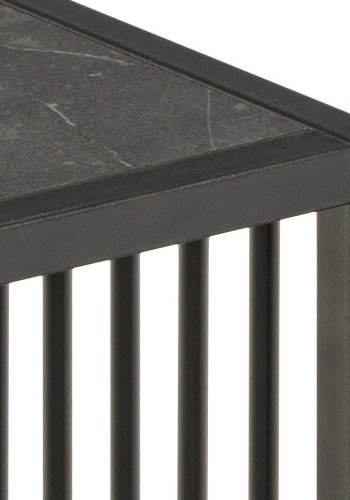 ACT NORDIC Strington hjrnebord, kvadratisk - sort Izmir melamin og sort stl (40x40)