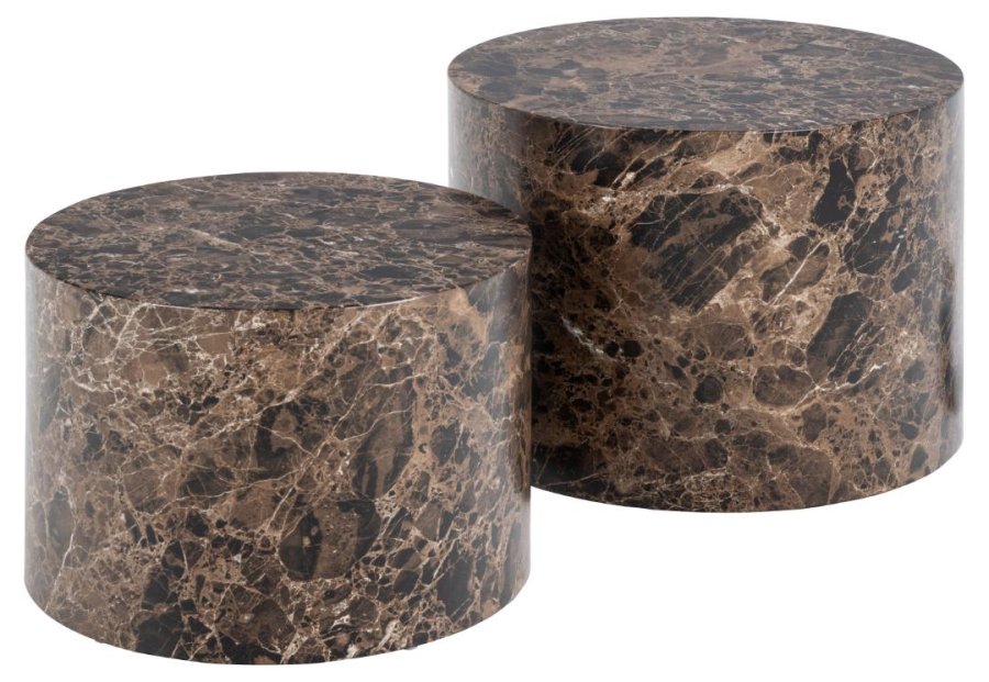 ACT NORDIC Dice sofabord, rund - brun marmor Delhi ru papir (58) (st med 2)