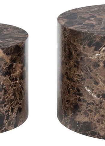 ACT NORDIC Dice sofabord, rund - brun marmor Delhi ru papir (58) (st med 2)