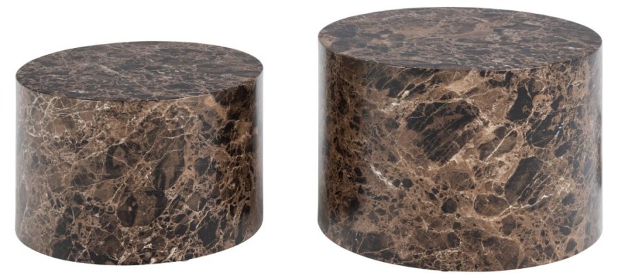 ACT NORDIC Dice sofabord, rund - brun marmor Delhi ru papir (58) (st med 2)