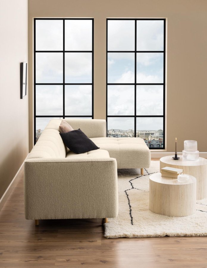 ACT NORDIC Dice sofabord, rund - travertin ru papir (58) (st med 2)