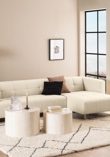 ACT NORDIC Dice sofabord, rund - travertin ru papir (58) (st med 2)