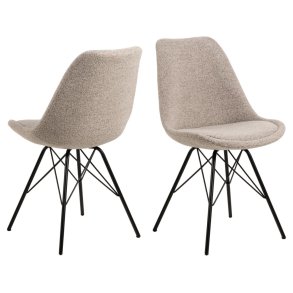 ACT NORDIC Eris spisebordsstol - beige stof og sort stl