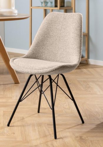 ACT NORDIC Eris spisebordsstol - beige stof og sort stl