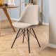 ACT NORDIC Eris spisebordsstol - beige stof og sort stl