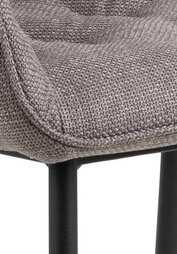 ACT NORDIC Brooke spisebordsstol, m. armln og syninger - grbrun stof og sort stl